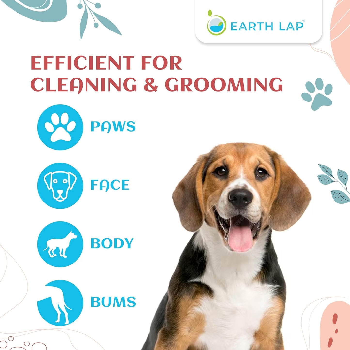 Earth Lap Premium Pet Wipes 100% Bio-degradable Premium Wipes - 1 Pack of 100 Wipes