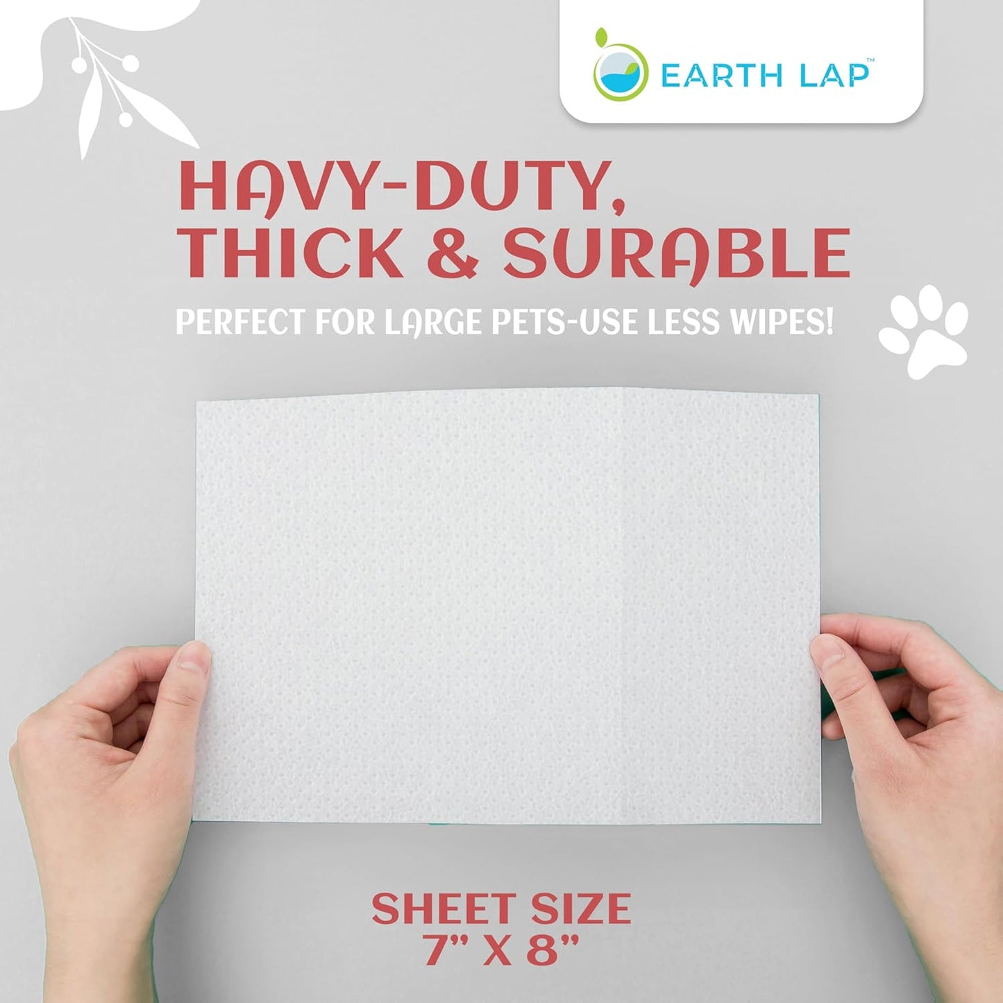 Earth Lap Premium Pet Wipes 100% Bio-degradable Premium Wipes - 1 Pack of 100 Wipes