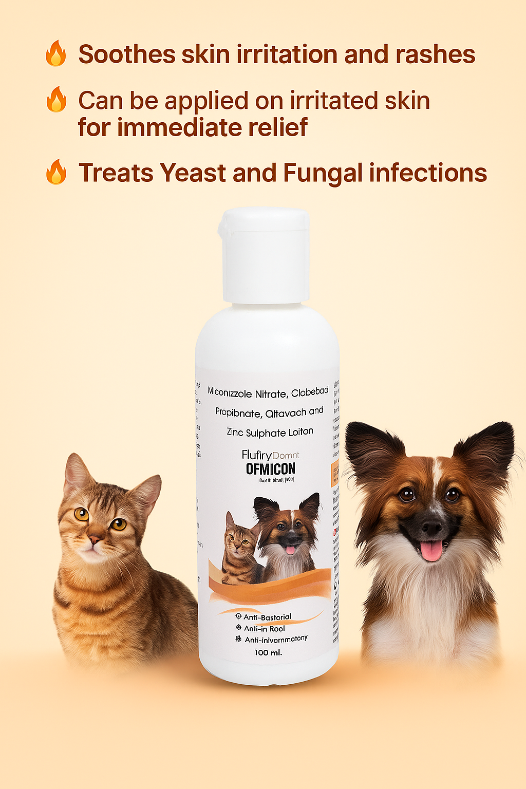 Fluffy Tails FluffyDerm Ofmicon Topical Lotion, 100ML