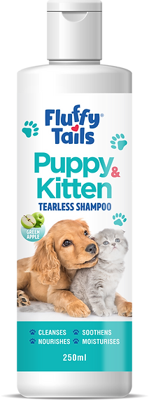 Fluffy Tails Puppy Kitten Tearless Shampoo - Green Apple Fragrance - 250 ML